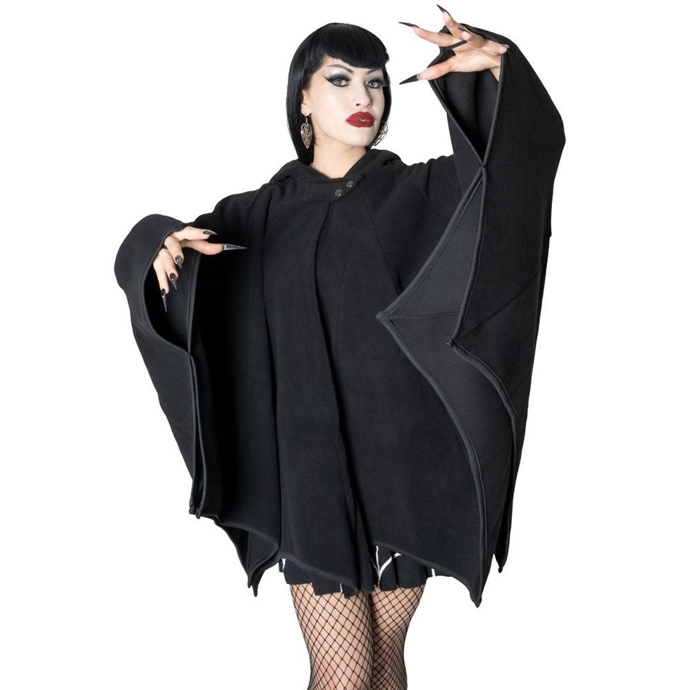 Kreepsville - Bat Web Umhang/Mantel/Poncho - Schwarz